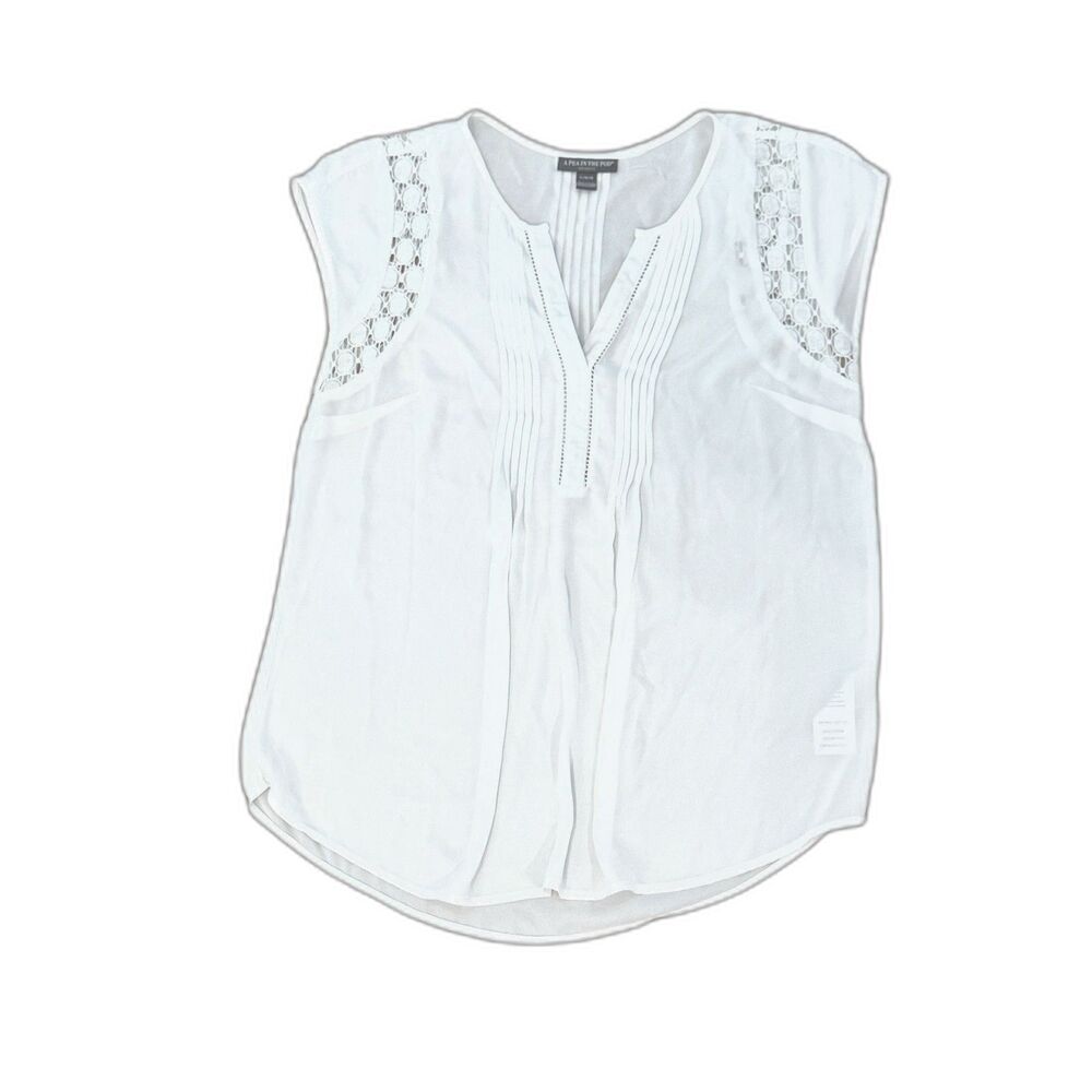 'A Pea In The Pod' White Flowy Maternity Blouse - Women's Large - Picture 2 of 8